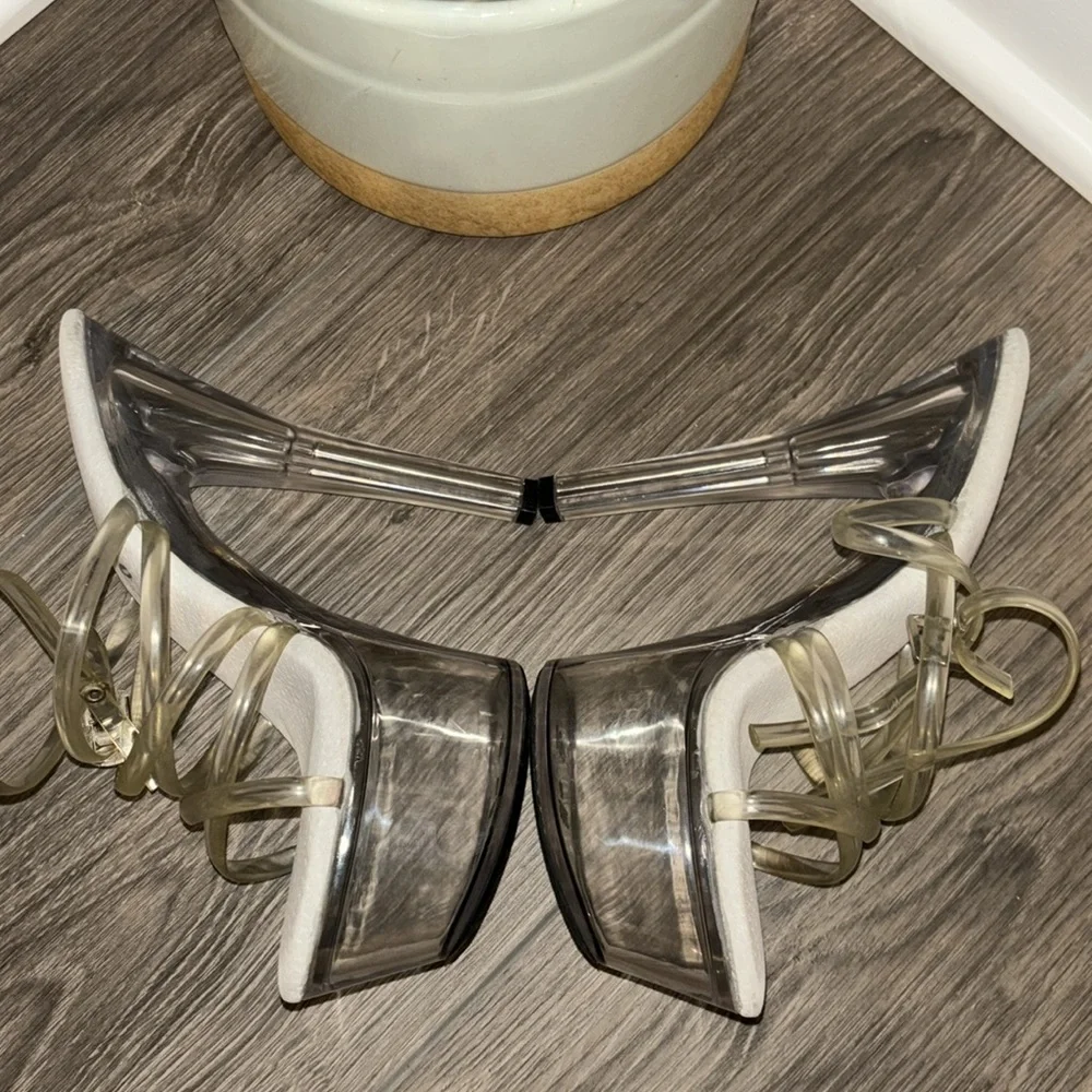 Ellie Platform Clear Strap Heels‎